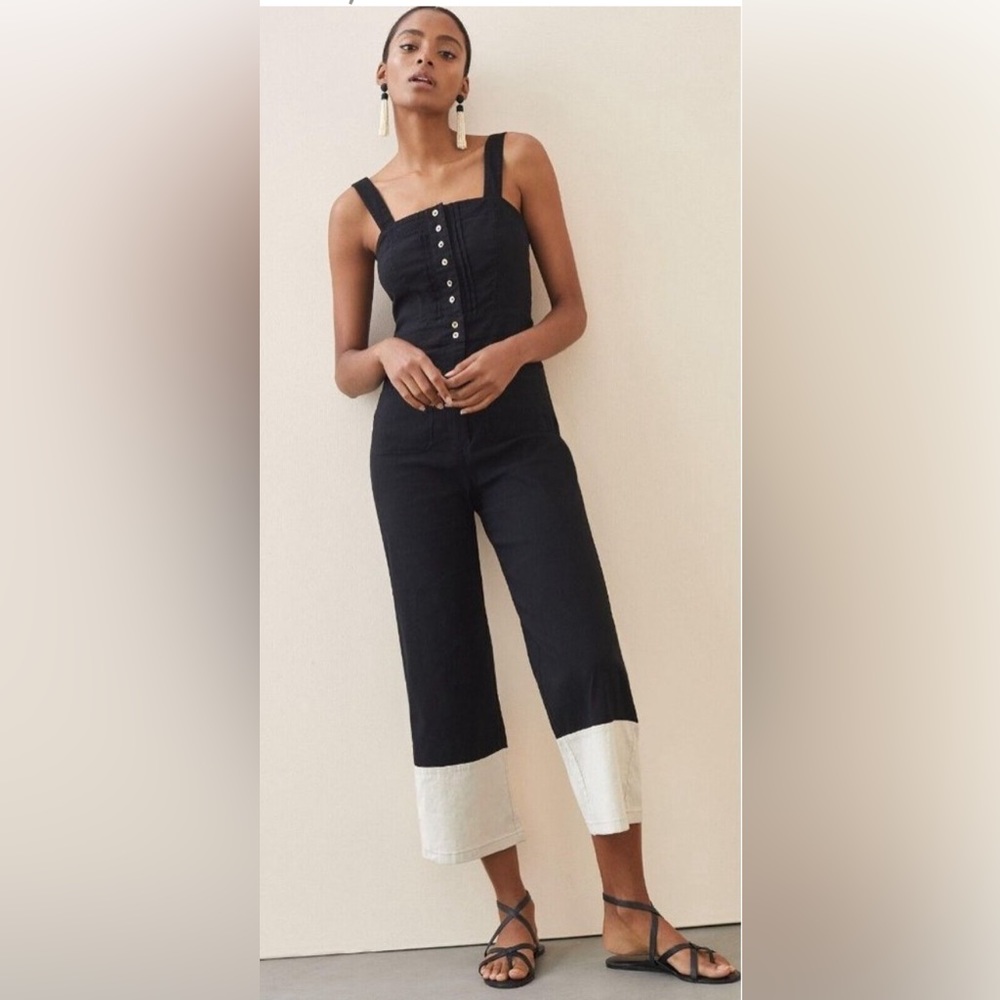 Anthropologie Maeve The Colette cropped overalls. EUC